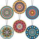 12 Pieces Mandala Car Air Fresheners, Hanging Hippie Car Accessories, Boho Style Automotive Air Fresheners Long Lasting for Women Men Auto Interior Decoration