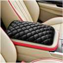 Car Center Console Cushion Pad, Comfortable Vehicle Armrest Seat Box Cover Protector, Soft Automotive Interior Decorative Arm Rest Mat Accessories, Universal for SUV RV Truck (Black)