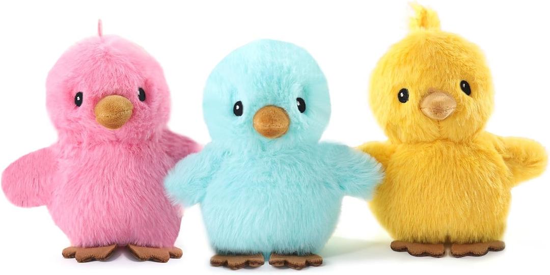 Sew Butiful 3PCS 6'' Squeak Plush Toy, Funny Animal Sets Pet Interactive Play for Small,Medium Dogs Assorted Color