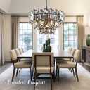 Modern Crystal Chandelier Lighting for Dining Rooms Bedroom Foyer Entryway Ceiling Hanging Pendant Light Fixture Lamp 24.5''