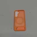 Magnetic for Samsung Galaxy S24 Case / S25 Case with Kickstand, Compatible with Mag-Safe, Slim Shockproof Grippy Translucent Matte Phone Cover, Built in Invisible Stand, Orange