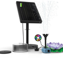 olar Fountain Pump with 4400mA Battery Backup,Pond Pumps,Solar Bird Bath, Lily Pads for Ponds,8.5W Solar Panel,Pond Plants，Water Garden (Purple)