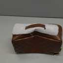 Large Capacity Travel Cosmetic Bag  Portable Makeup Bags for Women Waterproof PU Leather Checkered Makeup Organizer Bag with Dividers and Handle,Toiletry Bag for Cosmetics, Brown