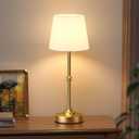 Kakanuo Rechargeable Cordless Table Lamp Gold - 1 Pack Brass 4000mAh Battery Operated Lamp, 3000K Warm Light, Touch Control Stepless Dimming, for Bedside, Dining Table, Home Decor