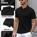 LIFROWI Mens Polo Shirts Short Sleeve Golf Shirt Men Button Down Tshirt V Neck T Shirt Collared Summer Shirt Men (XL,2-Black)