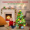 Montessori Felt Christmas Tree for Toddlers with 32Pcs Detachable Tree Ornaments, Montessori Christmas Tree Felt with Lights, Ideal DIY Set (38.6 * 27.6 In)