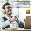 TOZO HT2 Hybrid Active Noise Cancelling Headphones, Wireless Over Ear Bluetooth Headset, 60H Playtime, Hi-Res Audio Custom EQ via App Deep Bass Comfort Fit Ear Cups, for Home Office Travel Khaki