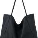 Canvas Tote Bag for Women Large Hobo Shoulder Bag for Work Travel Casual Message Bag Tote Purse handbags (0-black)