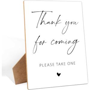 Thank You For Coming, Thank You Favors Sign 811 Inches Wooden Sign With Stand, Minimalist Gender Neutral Tabletop Decor for Baby Shower, Bridal Shower, Wedding Reception Party Favor Supplies-17