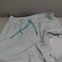 maamgic Mens Swim Trunks with Compression Liner Short Stretch Mens Bathing Suit Quick Dry Swimming Trunks Swimsuit (Large, Stripe Greenwhite)