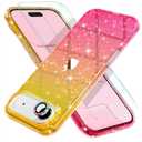 Choiche Compatible for iPhone 17 Air Case, Women Cute Clear Glitter Bling Sparkly Case, [1 x Diamond Camera Lens Protectors] [2 x Tempered Glass Screen Protectors] 6.5-inch (Glitter Gold/Pink)