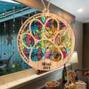 BSQUIELE Personalized Dog Suncatcher Ornament, Custom Memorial Gift for Dog Owner Dog Lover, Pet Loss Ornament, Memorial Dog Gift for Men Women Birthday Christmas, Stained Glass Light Catcher Ornament