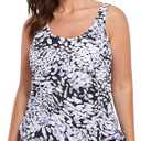Women Plus Size Tankini Top Printed Swimwear Bathing Suit Tank Top(No Bottom) FULLFITALL 12