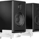 Suptek Large Dual Side Clamping Bookshelf Speaker Wall Mounting Bracket for Large Surrounding Sound Speakers, Hold up to 55lbs, White