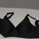Deep V Bras for Women No Underwire Adjustable Straps Comfort Wireless Bralettes Seamless Plunge Everyday Push Up Bra (Large, Black)
