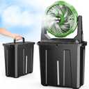 Ausic Portable Misting Fan, 9L 10-inch Outdoor Mist Fans for Outside Patios Cooling, 30000mAh USB Rechargeable Battery Powered Fan with Water Box, 3 Strong Winds, 3 Spray Mister, Summer Essentials