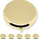 Magnifying Compact Double-Sided 1X/2X Round Pocket Handheld Travel Makeup Portable Pocket Mirror (5, Gold)