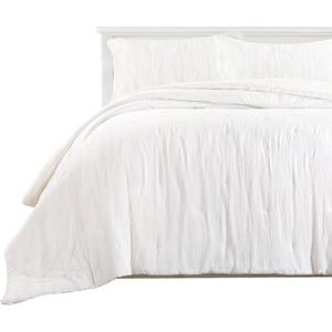 HOMBYS 100% Cotton Muslin Comforter Oversized King 120x98, Lightweight and Breathable Down Alternative Comforter,Soft Gauze Summer Off White Reversible Fluffy Duvet Insert