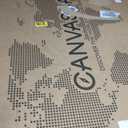 Canvas World Map with Cork Pin Board - English Lettering - Decorative Wall Decoration for All Rooms - Canvas Pictures with World Map Motif (120x80 cm, Pattern 20)