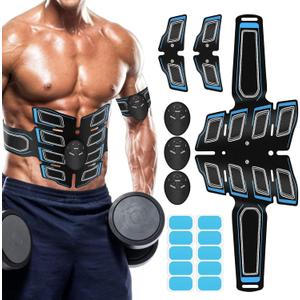 Fitness Belt Abs Stimulator Muscle Training Fitness Workout Equipment Ab Core Toner Belt for Abdominal/Arm/Leg for Home Use (Blue)
