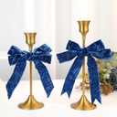 MAYREEL 1 Inch Blue Crushed Velvet Ribbon Navy Blue Vintage for Flower Bouquets Wedding Invitations Crafts Gift Wrapping Party Favor Boxes 10 Yards
