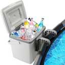 13.74 Qt Pool Cooler for Above Ground Pools, with 5 Ice Pack, Hard Cooler with Handle, Portable Above Ground Pool Accessories, Cans Keep Cold for 1-3 Days, Suitable for Poolside, Camping, Fishing