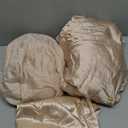 SiinvdaBZX 3Pcs Twin XL Sheets Set, Beige Silky Satin Sheets Twin XL Bedding Set Ultra-Soft Extra Long Bed Sheets for College Dorm