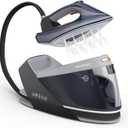 Steam Station for Clothes with LED Screen, 1800W Steam Iron Ceramic Soleplate, Auto Shutoff, Self-clean, Anti-drip, 50.72oz Removable Water Tank Ironing Steamer for Various Fabrics, Blue