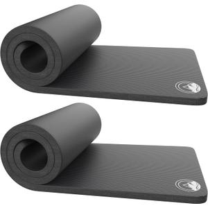 Foam Sleeping Pad for Camping - 1.25-Inch-Thick Waterproof Sleep Pad with Carry Straps for Cots, Tents, or Sleepovers by Wakeman Outdoors (Black)