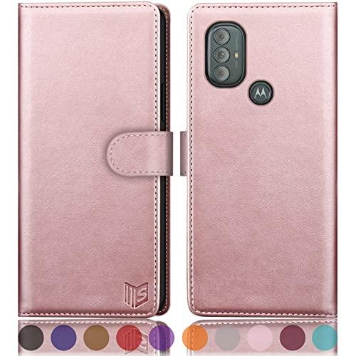 SUANPOT for Motorola（Moto G Power 2022） Wallet case 【RFID Blocking】 Credit Card Holder, Flip Folio Book PU Leather Phone case Shockproof Cover for Women Men Power2022 Rose Gold