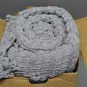 Bedsure Throw Blankets for Couch - Textured Chunky Knit Woven Chenille Blanket - Super Soft, Warm Decorative Boho Throw with Tassels for Bed, Sofa and Living Room Decor, Grey, 50x60 Inches