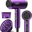 Hair Dryer with Diffuser, CONFU Ionic Blow Dryer 1600W, Portable Lightweight Fast Drying Negative Ion Hairdryer, 3 Heat Settings with Diffuser and Concentrator Nozzle for Home & Travel