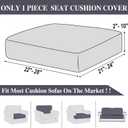 LA MEACK Couch Cushion Cover Seat Cushion Cover Stretch Armchair Cover Separate Sectional Sofa Slipcovers Furniture Protector(1 Piece for Seat or Sofa Backrest, Dark Grey)