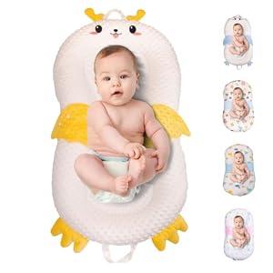 Baby Lounger for Newborns and Infants, Portable Co-Sleeping Bed with Pillow & Foot Rest - 100% Cotton, Snug, Travel-Friendly, Breathable Fabric, Ideal for Cribs & Floor - Sprinta (Duckling Delight)