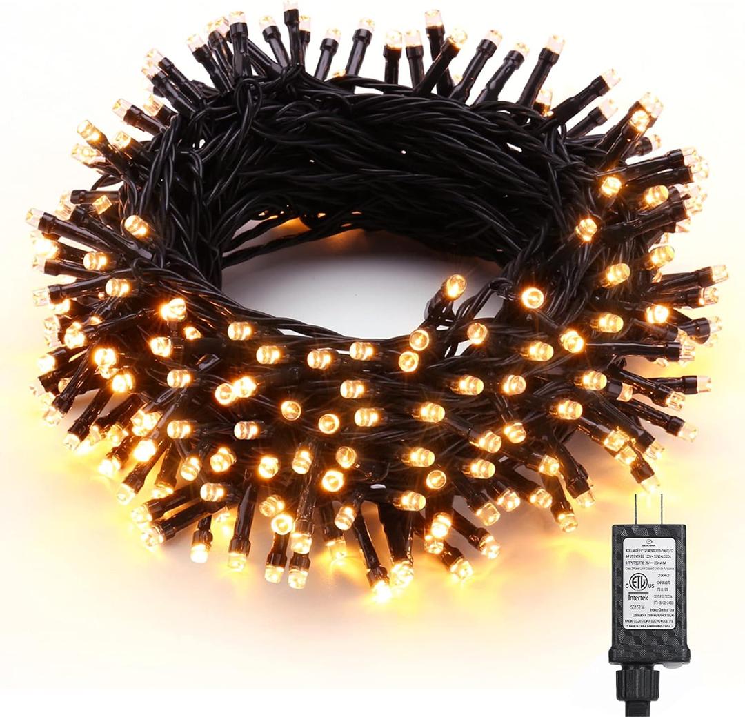 Brizled Outdoor Christmas Lights, 78.74ft 240 LED Christmas Lights, Plug in Christmas Tree Lights Connectable, 8 Modes Mini Led String Lights Waterproof for Indoor Outside Xmas Decorations Warm White