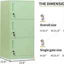 3 Door Metal Vertical Storage Locker for Kids Bedroom, Children Room, School, Office, Home,Stackable Steel Storage Cabinet for Toys, Sports Equipment,Anti-Tilting Device. (3D, Green)