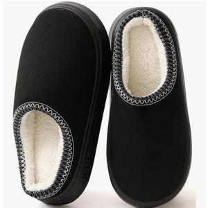 Women's Fuzzy Memory Foam Slippers Lightweight Home Slippers Fluffy Winter House Shoes Indoor and Outdoor (Black, Size 40-41)