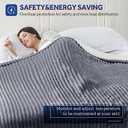 Sealy Electric Blanket Twin Size, Soft Ribbed Flannel to Sherpa Reversible Heated Blanket with 10 Heat Settings & 1 to 12 Hours Auto-Off Overheat Protection Machine Washable, 62"x84" Light Grey