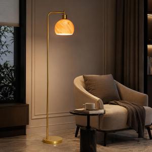 67" Soft Glow Art Deco Glass Floor Lamp