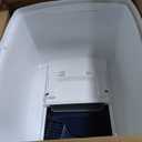 IRIS USA Cat Litter Box Large with Front Door Flap, Covered Enclosed Litter Box Enclosure with Scoop, Handle & Buckles for Portability & Privacy, Hidden Litter Pan, Navy