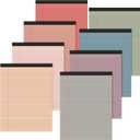 Fuutreo 8 Pcs 8.5'' x 11'' Colored Legal Pad 50 Sheets Per Writing Pads Narrow Ruled Notepad Perforated Writing Notepad Office Supplies for College Office Business (Vintage Color)