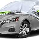 Waterproof Car Covers Replace for 2002-2025 Nissan Altima, 6 Layers Silver All Weather Custom-fit Car Cover with Zipper Door & Windproof Bands for Snow Rain Dust Hail Protection