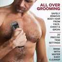 Vacutrim Cordless Body Shaver for Men, Rechargeable Grooming Tool with 20 Trim Settings, Integrated Vacuum System - Black, 7.5", As Seen On TV