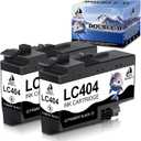 DOUBLE D LC404 Black Compatible Ink Cartridges Replacement for Brother LC404 LC404XL BK Work for Brother MFC-J1205W, MFC-J1205W XL, MFC-J1215W Printer (2BK, 2 Pack)