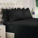 DREAMCARE King Size Sheets Set  6 pcs Cooling Bed Sheets  up to 21 Deep Pocket King Sheet Set  2500 Supreme Collection  Extra Soft 100% Brushed Microfiber Hotel Luxury with Side Pocket  Black