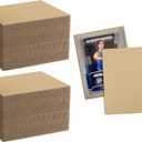 Mat Board Center, 100 Pack 3.5x4.5 Inch Corrugated Cardboard Sheets, Trading Card Shipping Protectors, Cardboard Dividers, Small Cardboard Sheets for Packaging Mailing, DIY Crafts (Brown)