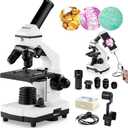 Microscope for Adults Kids, 100X-2000X BEBANG Compound Microscope with Microscope Slides, Microscope Kit for Kids Students Home School Lab