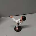 LOGOFUN Karate Boy Ornament Taekwondo Character Doll Karate Taekwondo Figurine Resin Crafts for Office Car Mini Decoration