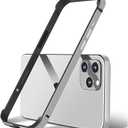 New Aluminum Frame Metal Bumper Frame Slim Hard Case Cover for iPhone15Pro MAX, Metal Frame with Soft Inner Bumper, Raised Edge Protection (Gray Titanium, for iPhone15 Pro Max)