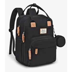 RUVALINO Diaper Bag Backpack, Multifunction Travel Pack Maternity Baby Changing Bags, Large Capacity, Waterproof, Black